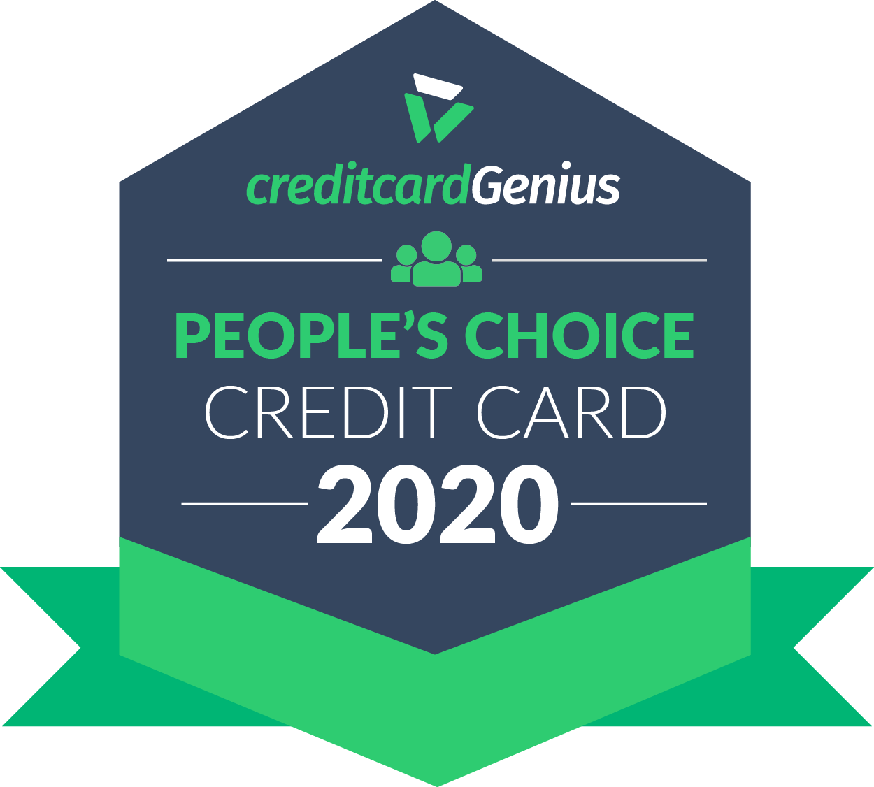 Badge: Winner of the 2020 CreditcardGenius People’s Choice Credit Card.