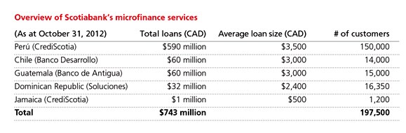 Overview of Scotiabank's microfinance services