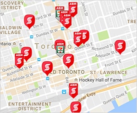 Google map of Scotiabank branches
