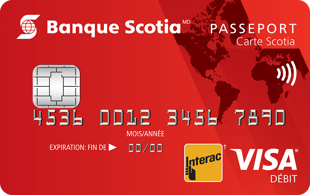 Carte Scotia munie de Visa Débit