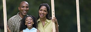 Portrait of a family in a park