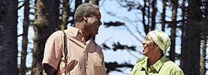 Couple walking together in park