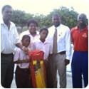 Cricket Kits presented to Stoney Ground Primary School