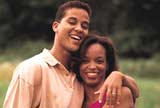 Couple smiling