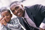 Businessman with his little son