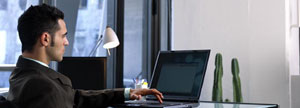 Man working on his laptop
