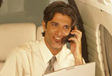 Businessman using his cell phone