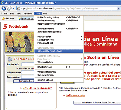 pantalla de Internet Explorer 8, figura 1