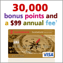 30,000 bonus points and a $99 annual fee