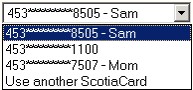 dropdown menu