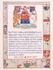 The second page of the Bank of Nova Scotia's Book of Remembrance