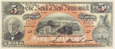 Bank of New Brunswick $5 note