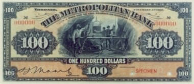 Metropolitan Bank $100 note