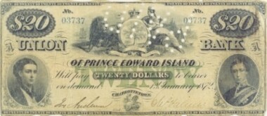 Union Bank of Prince Edward Island $20 note