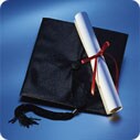 Diploma and mortarboard