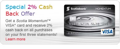 Scotia Momentum VISA card Offer