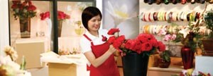 Lady with Red Roses