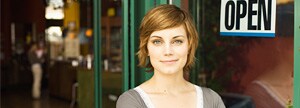 Woman at a coffee shop