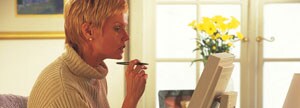 Woman working on computer