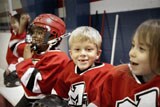 Kids playing hockey
