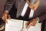 Overhead look at businessman