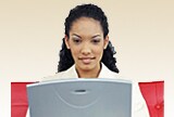 Woman using a laptop