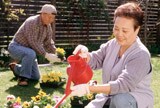 Mature couple in garden 