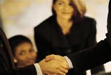 Handshake at business meeting