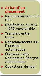 Achat d'un placement