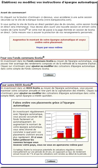 Pour votre RER Scotia