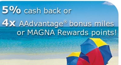 get 5% cash back or bonus miles