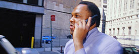 Customer talking on the phone