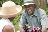 Couple spending quality time in their garden