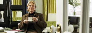 Woman with coffee cup