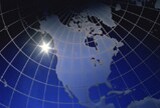 North America shown on globe