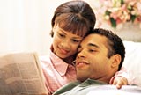 Couple relaxing on sofa