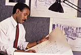 Man working at his office