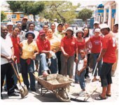 Volunteers helped to beautify the landscape
