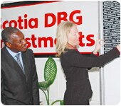 Anya Schnoor, CEO of the new Scotia DBG Investments Limited officially listed the rebranded entity on Jamaica Stock Exchange listing on Wednesday, April 16