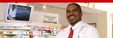 A pharmacist smiling