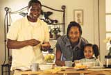 Family eating breakfast