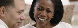 Man and woman smiling portrait