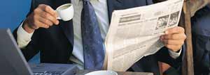 Man reading the newspaper