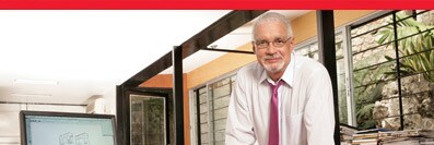 Architect in his office