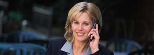 Woman in a phone conversation