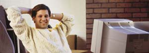 Man at his home office