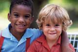 Kid holding his friend