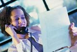 Woman speaking over the phone