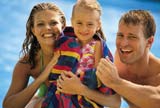 Family in a resort swimming pool