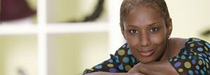Woman smiling at camera
